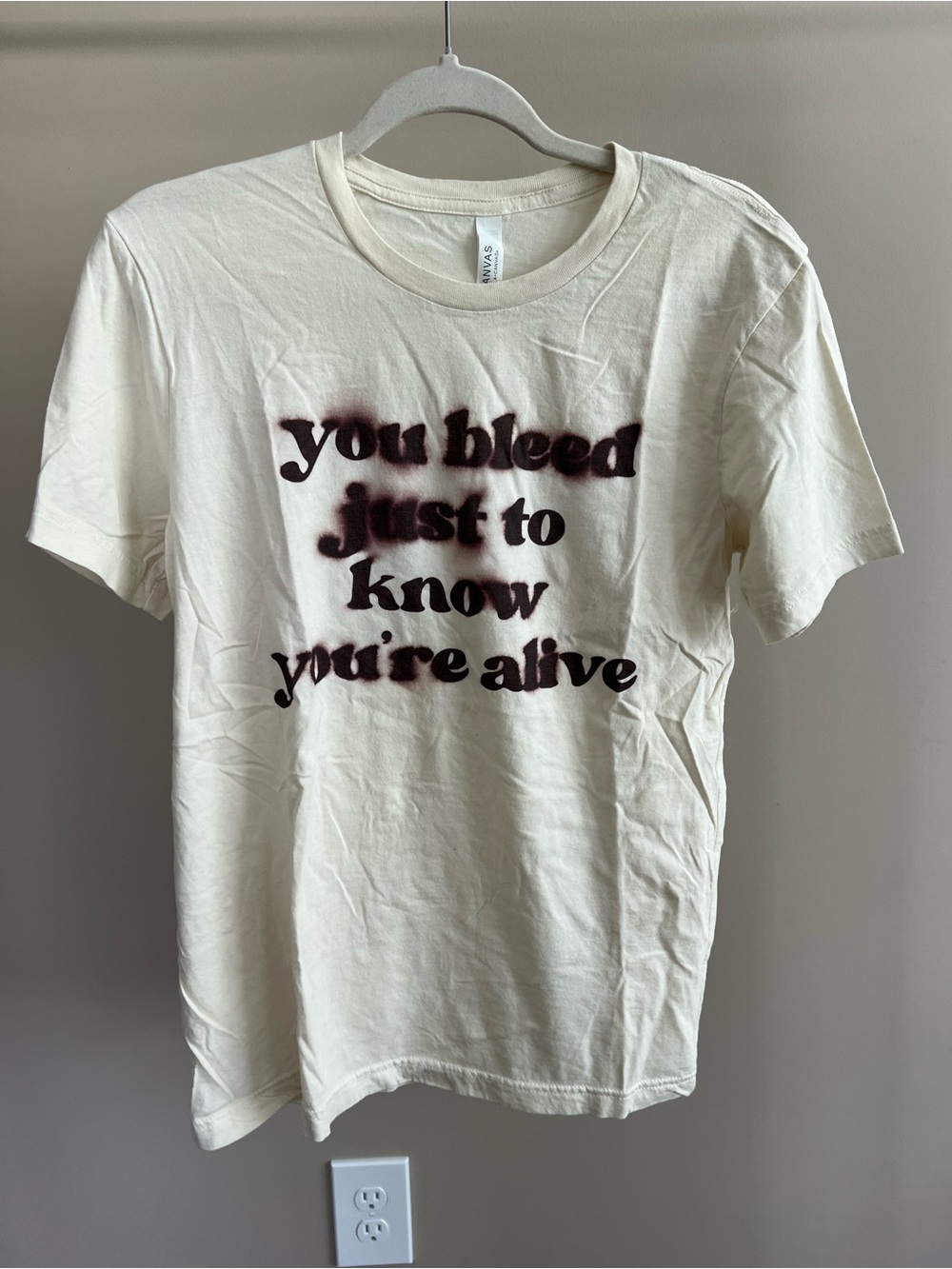 Bella Canvas Cream Graphic Tee with Maroon Print